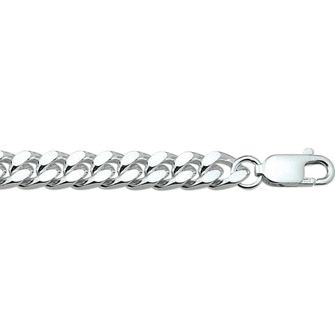 Zilveren collier lengte 60 cm - Gourmet 6 Zijdes Geslepen 7,5 mm - Zilver Wit