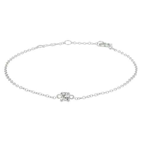 Armband Zirkonia 15,5   17   18,5 Cm Zilver Gerhodineerd
