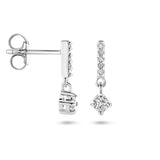 Oorhangers van Gerhodineerd Zilver met Zirkonia - Formaat 4.5x14mm