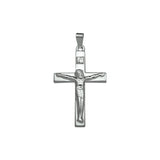 Kruis en Corpus hanger van 925 Zilver - 19 x 31.5 mm