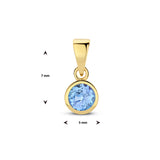 Hanger met Geboortesteen December | Tanzaniet met 14 Karaat Geelgoud - Formaat 5 x 11 mm