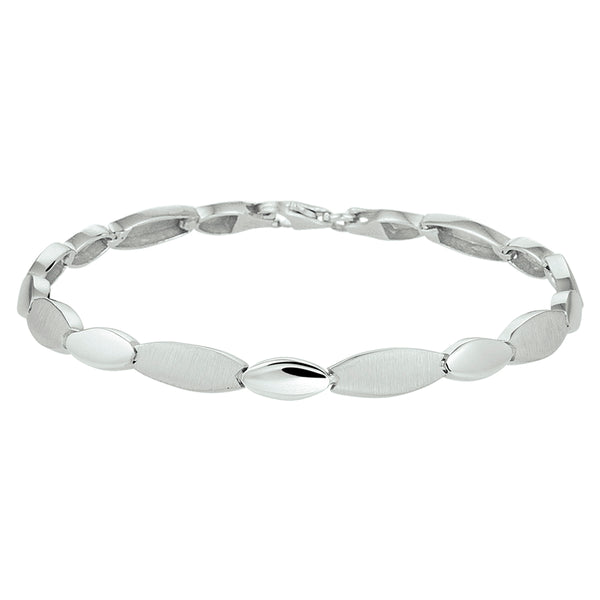 Damesarmband 5.5mm van Gerhodineerd Zilver, Fantasieschakel - Lengte 20cm