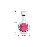 Hanger met Synthetische Geboortesteen Oktober | Gerhodineerd Zilver - Formaat 5.5 x 11mm