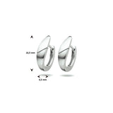 Klapoorringen van Gerhodineerd Zilver Glanzend en Mat - Formaat 4.5x16.5mm