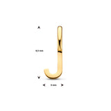 Letter J - Hanger van 14 Karaat Geelgoud - 3 x 9.5 mm