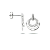 Oorknoppen van Gerhodineerd Zilver met Zirkonia - Formaat 11x15mm