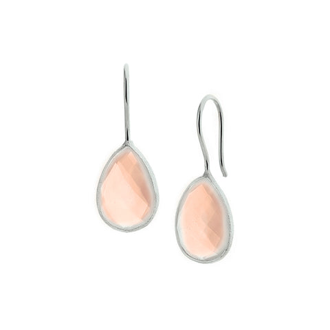 Franse Haak Oorhangers met Chalcedoon 5.25ct (2x 2.625ct) van 925 Zilver - Formaat 11.5x30mm