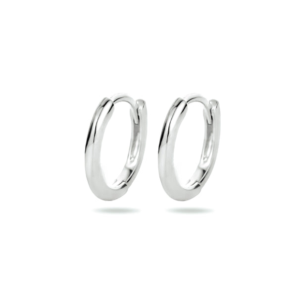 Klapoorringen van Gerhodineerd Zilver Halfrond model - Diameter 12.5 en Breedte 1.5mm