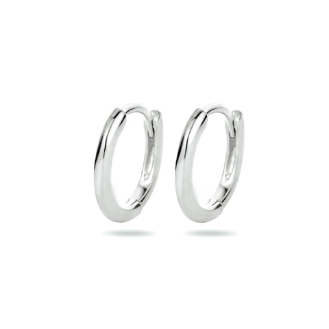 Klapoorringen van Gerhodineerd Zilver Halfrond model - Diameter 12.5 en Breedte 1.5mm