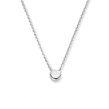 Collier met geboortesteen Maansteen April | Diamant met Gerhodineerd Zilver - Lengte 41+4cm