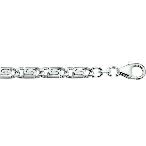 Herenarmband 4.5mm van 925 Zilver, Griekse schakel - Lengte 19cm