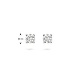 Oorknoppen met Diamant 0,2ct van 14 Karaat Witgoud - Formaat 3x3mm
