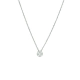 Witgouden collier lengte 41cm+3 - Anker 1mm - Diamant 0.10ct - 14Krt. Goud