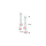 Kinderoorhangers met Roze Zirkonia van 925 Zilver - Formaat 4.5 x 28 mm