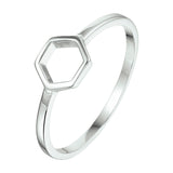 Ring Zeshoek Zilver Gerhodineerd