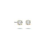 14 Karaat Geelgouden Oorknoppen met Zirkonia 4mm
