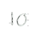 Oorringen van 925 Zilver met Ronde Buis 2.5 mm - Diameter 20 mm