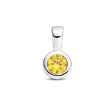 Hanger met Synthetische Geboortesteen November | Gerhodineerd Zilver - Formaat 5.5 x 11mm