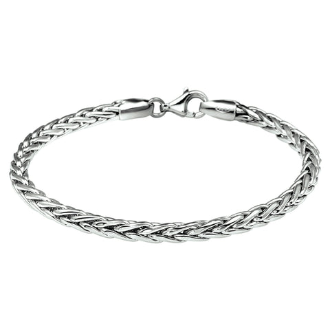 Damesarmband 4mm van Geoxideerd Zilver, Vossestaart Schakels - Lengte 19cm