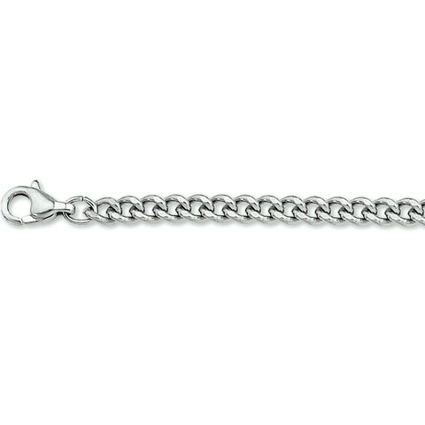 Herencollier van Edelstaal, Gourmet schakel geslepen 3.8mm - Lengte 45cm