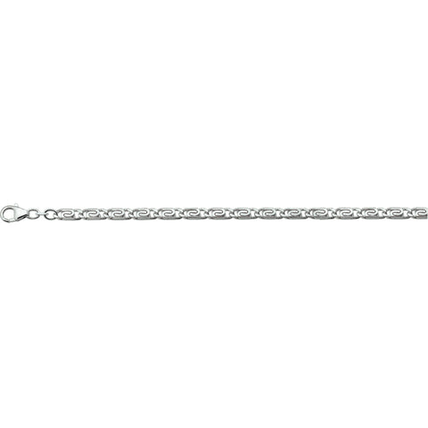 Herenarmband 4.5mm van 925 Zilver, Griekse schakel - Lengte 21cm