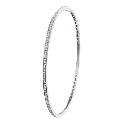 Damesarmband, Bangle van 14 Karaat Witgoud met Diamant 0.44ct - Formaat 3x60mm