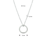 Collier Rondje 40 + 5 Cm Zilver Gerhodineerd