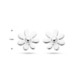 Oorknoppen van Gerhodineerd Zilver Bloemvorm - Diameter 7 mm