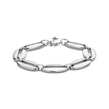 Damesarmband 12,5mm van Gerhodineerd Zilver, Fantasieschakels - Lengte 20+2cm