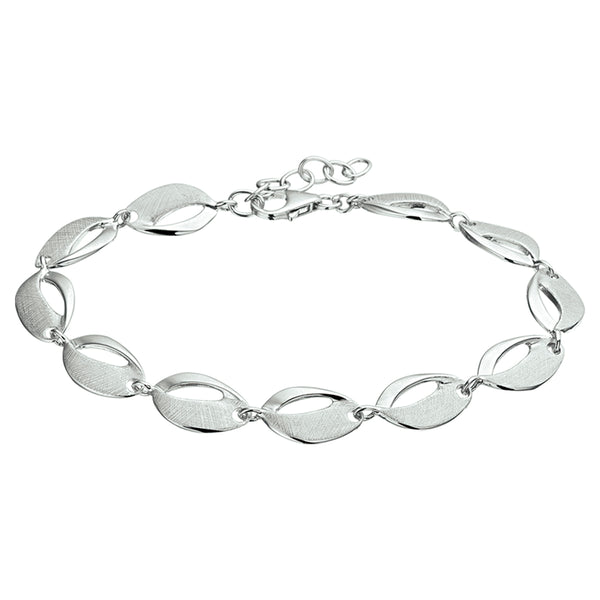 Damesarmband 8.3mm van Gerhodineerd Zilver, Fantasie Schakels - Lengte 18.5+2cm