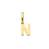 Letter N - Hanger van 14 Karaat Geelgoud - 3.5 x 9.5 mm