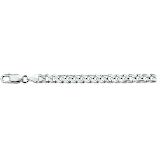 Herenarmband 6mm van 925 Zilver, Gourmet 6 zijdes geslepen - Lengte 20cm