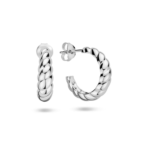 Stekeroorringen van Gerhodineerd Zilver Gedraaide Buis 5.5mm - Diameter 19.5mm