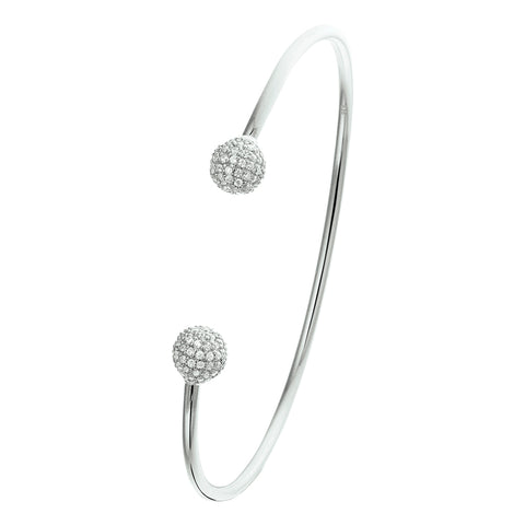 Armband Spang Zirkonia 7 X 60 Mm Zilver Gerhodineerd