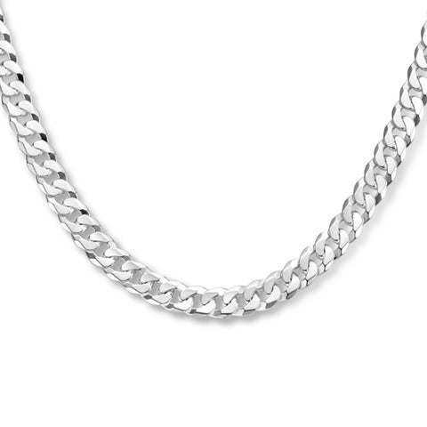 Zilveren collier lengte 45 cm - Gourmet 7,8 mm - Zilver Wit