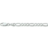 Armband van 925 Zilver, Figaro schakel 4mm - Lengte 19cm