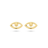Oorknoppen Boze Oog van 14 Karaat Geelgoud - Formaat 3.5x6.5mm