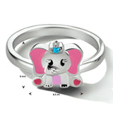 Ring Olifant Blauw Zirkonia Zilver Gerhodineerd