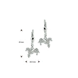 925 Zilveren kinderoorhangers Paard - Formaat 10.5 x 22 mm