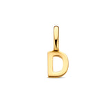 Letter D - Hanger van 14 Karaat Geelgoud - 3.5 x 9.5 mm