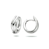 Klapoorringen van Gerhodineerd Zilver Glanzend en Mat - Formaat 5x13mm