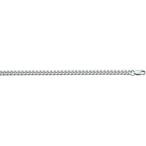 Herencollier van 925 Zilver, Gourmet schakel 6-zijdes geslepen 4.8mm - Lengte 60cm