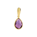 Hanger Druppelvorm met Amethist 2.29ct, 14 Karaat Geelgoud - formaat 7.5 x 20 mm