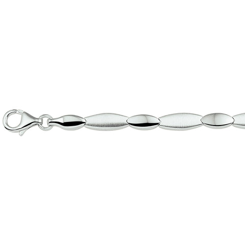 Damescollier van Gerhodineerd Zilver, Ovaalvormige schakels 5.5mm - Lengte 50cm