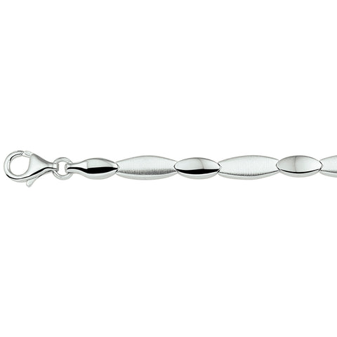 Damescollier van Gerhodineerd Zilver, Ovaalvormige schakels 5.5mm - Lengte 50cm