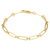 Armband Paperclip Vierkante Buis 4,5 Mm 19 Cm Goud (Geelgoud)