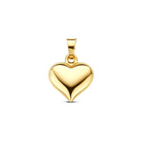 Hartvormige hanger 11 x 16 mm van 14 Karaat Geelgoud