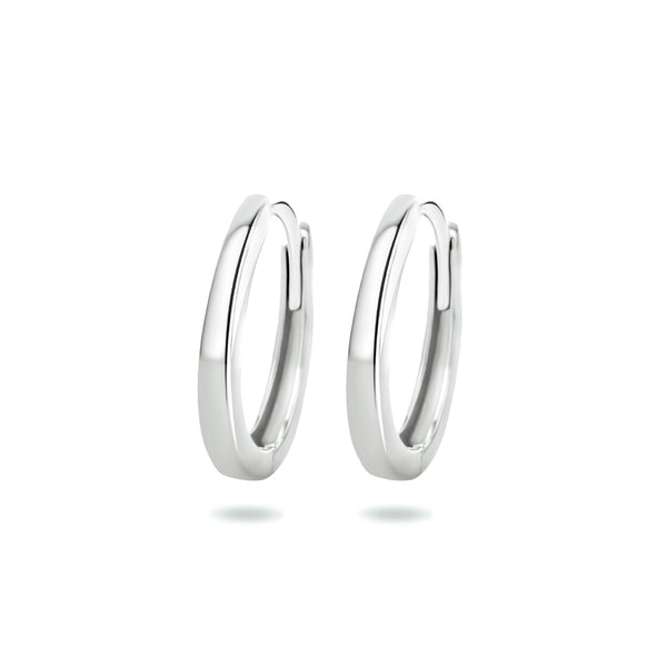 14 Karaat Witgouden Klapoorringen Diameter 13.5mm en Breedte 2mm