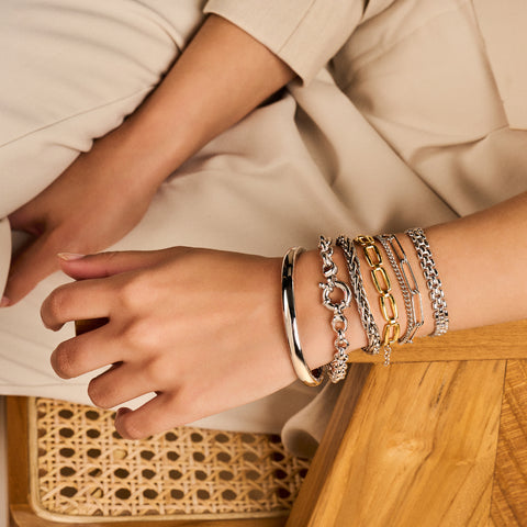 Armband 19 Cm Zilver Gerhodineerd