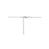 Collier met geboortesteen Maansteen April, Diamant, Gerhodineerd Zilver - Lengte 41+4cm